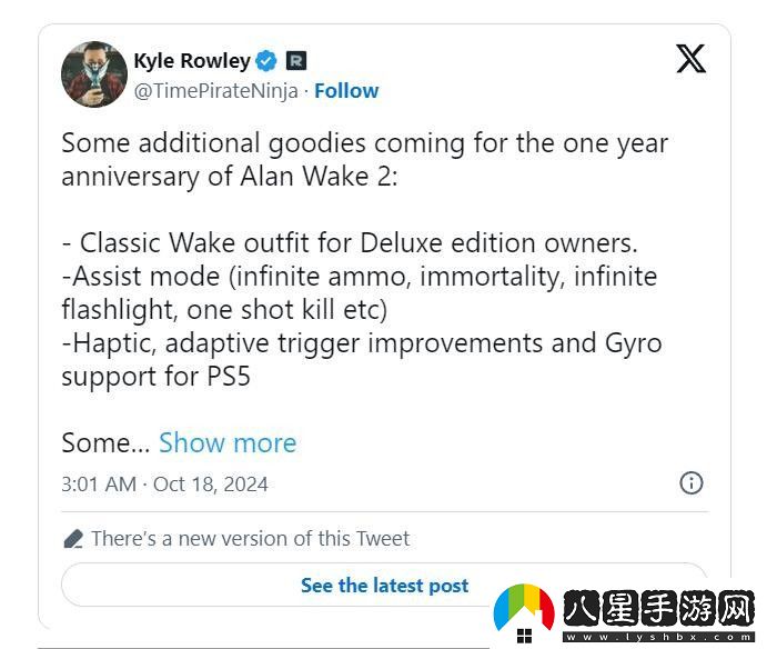 Remedy心靈殺手2將添加輔助模式