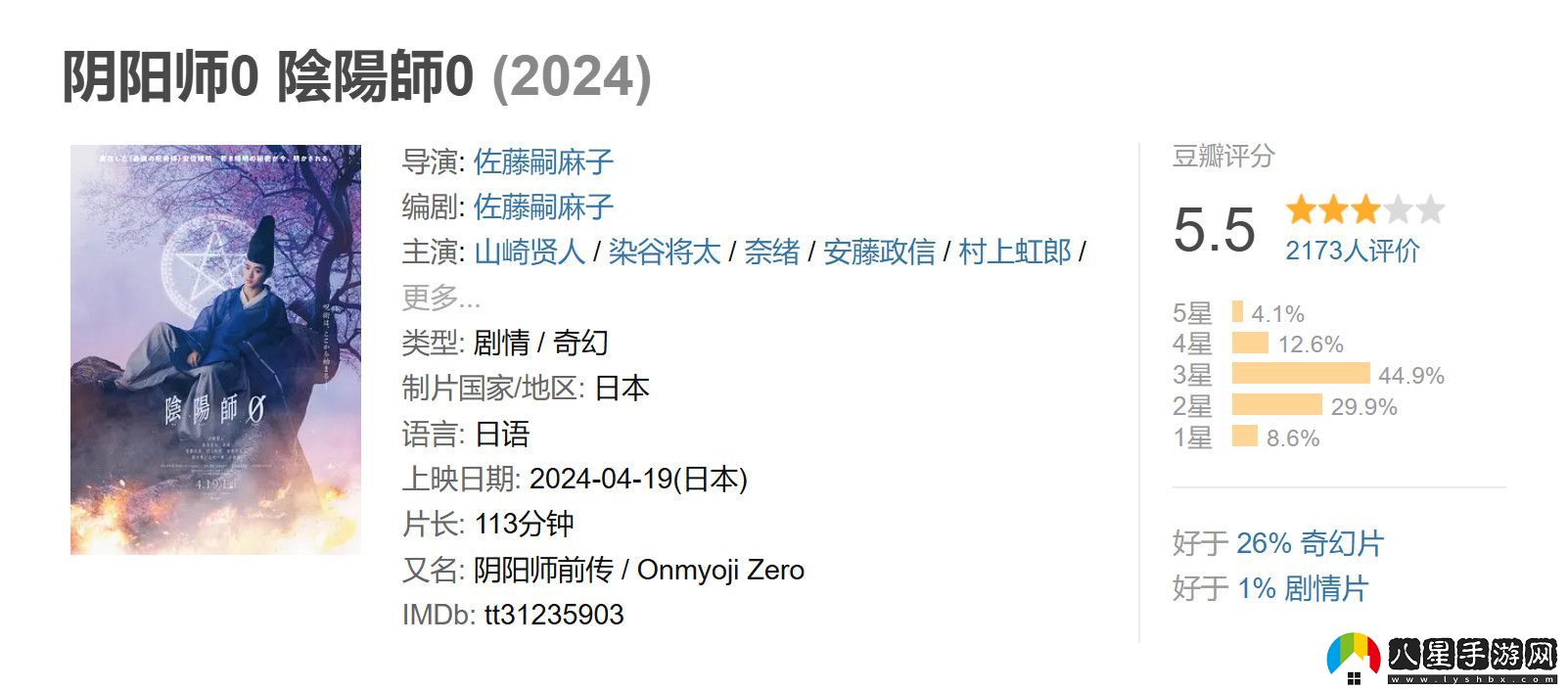 真人前傳電影陰陽師0確認引進內(nèi)地